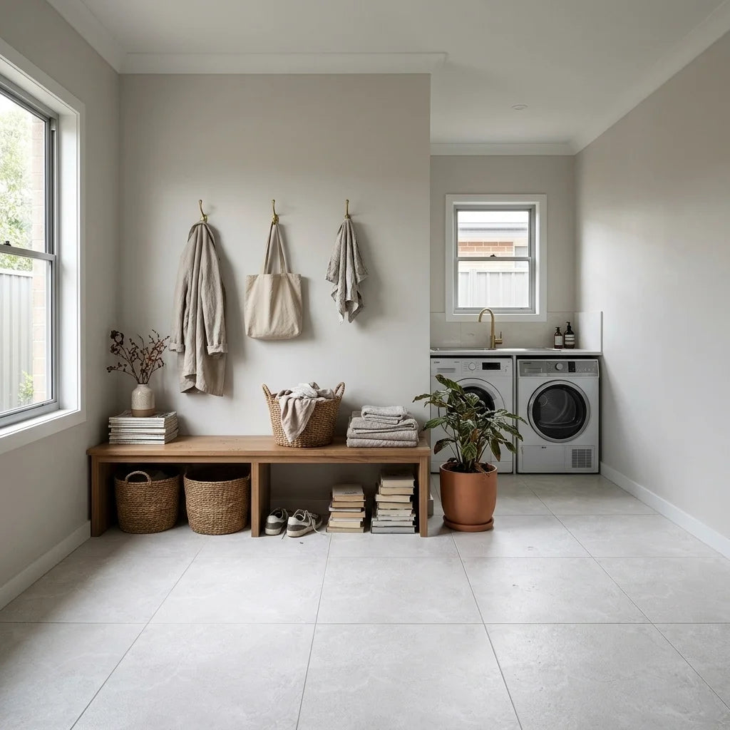 BHF300 ALPINE WHITE 600X600 MATT — mudroom / laundry