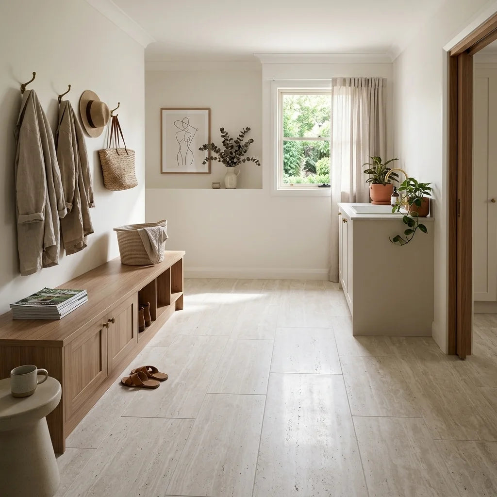BHCV140 Travertine White 600 X 1200MM Matt — mudroom / laundry