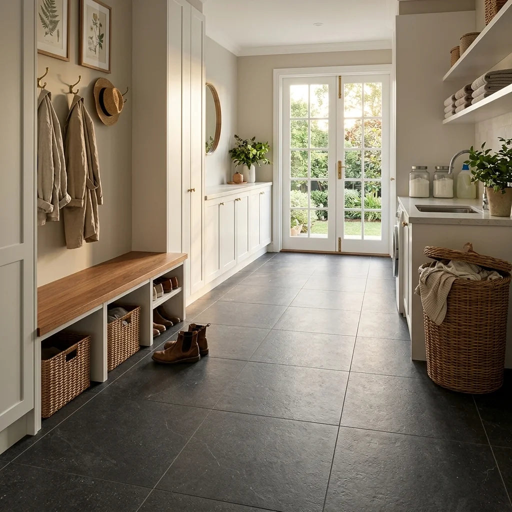 BT3445 MARINO CHARCOAL 600X600 MATT SMOOTH GRIP — mudroom / laundry