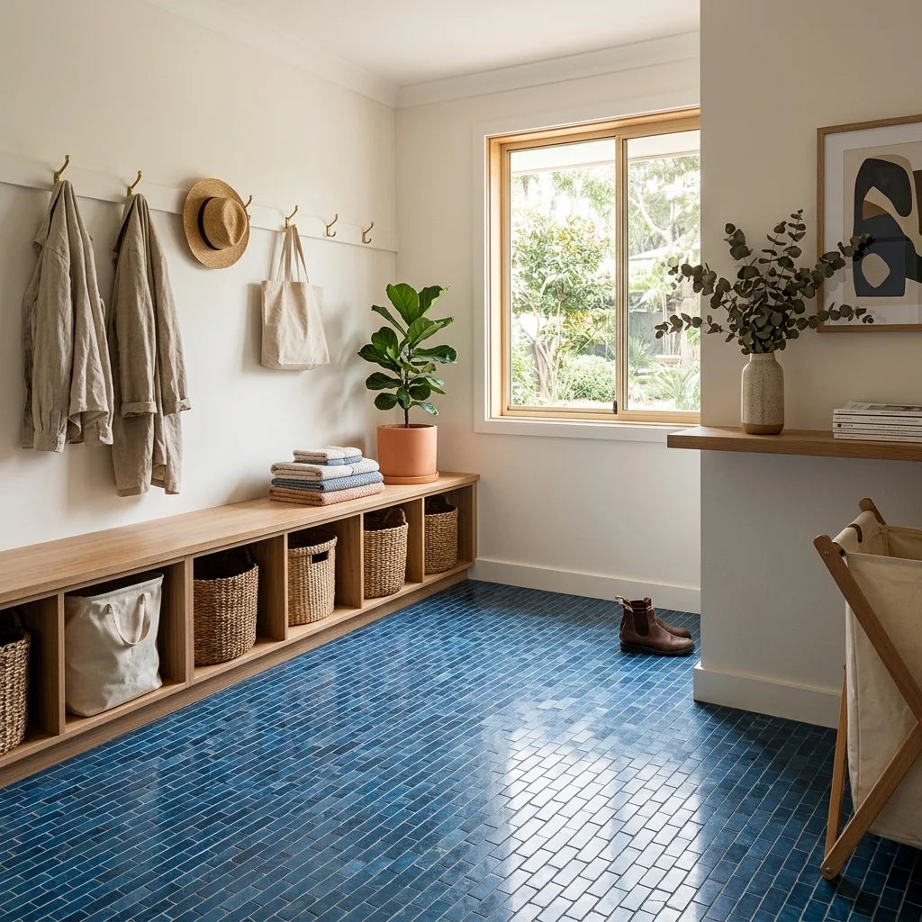 BT3385 ONYX SEA BLUE POLISH 200X603 — mudroom / laundry