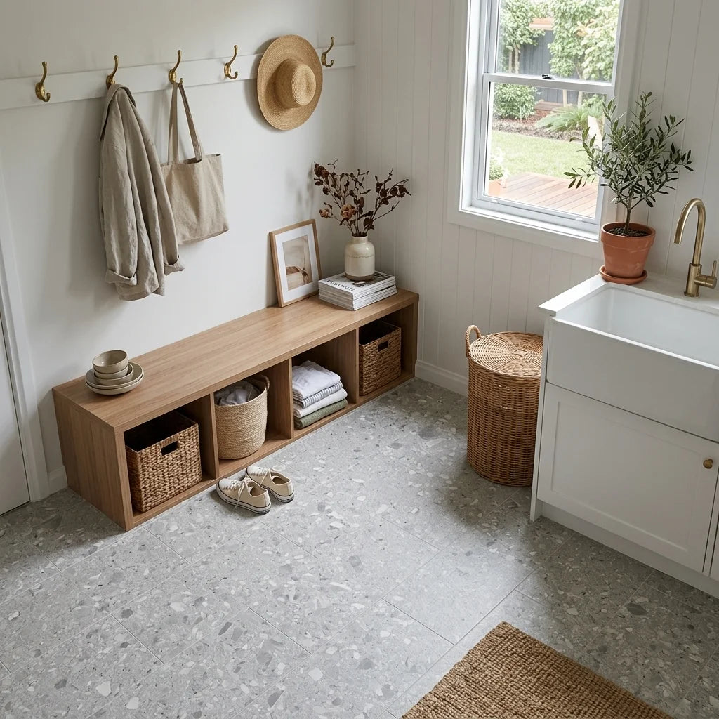 BT1134 BEACH LIGHT GREY 6X6 MATT — mudroom / laundry