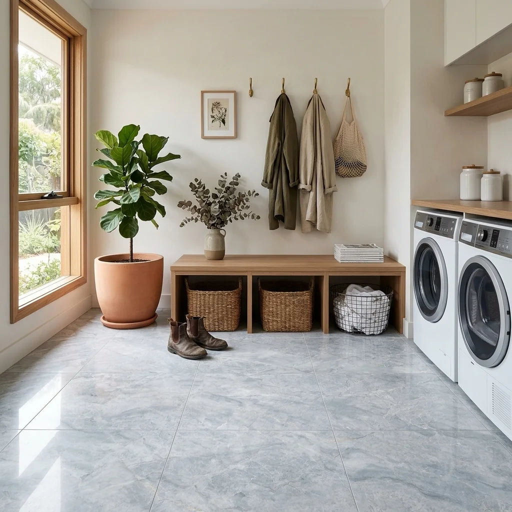 BT823 JUPITER GREY MARBLE SATIN 600X600MM — mudroom / laundry