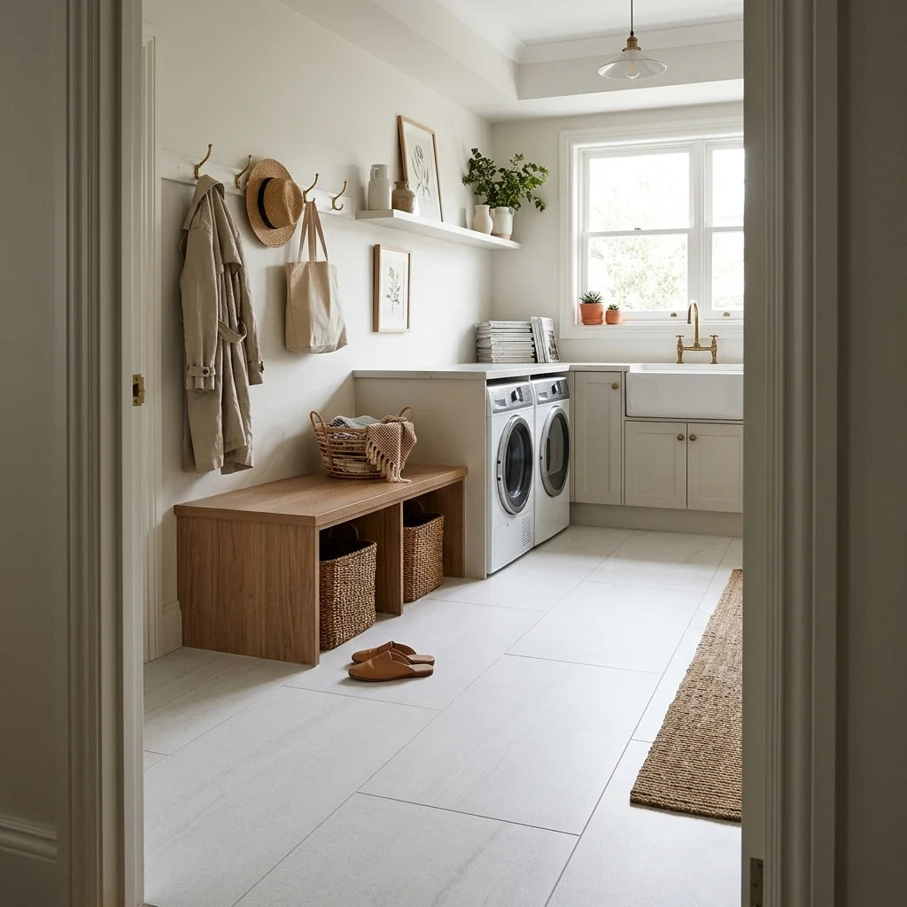 BT985 MINERAL WHITE 1200X600 POLISHED — mudroom / laundry