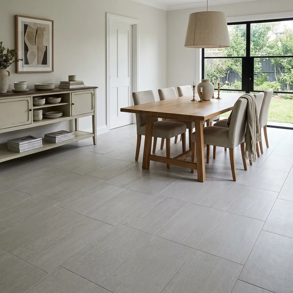 LOVE GREY 600X300 FEATURE TILE — dining room