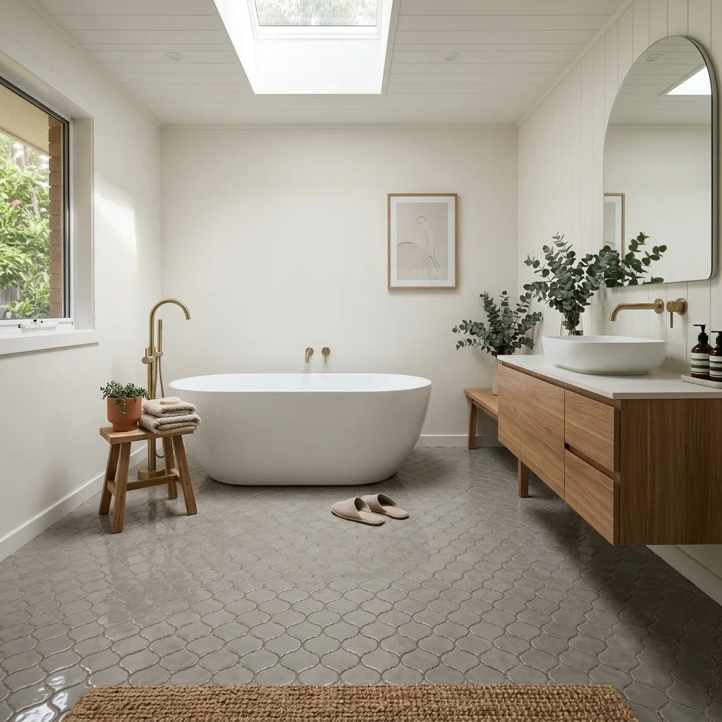 Morroccan Bubble Mink — main bathroom
