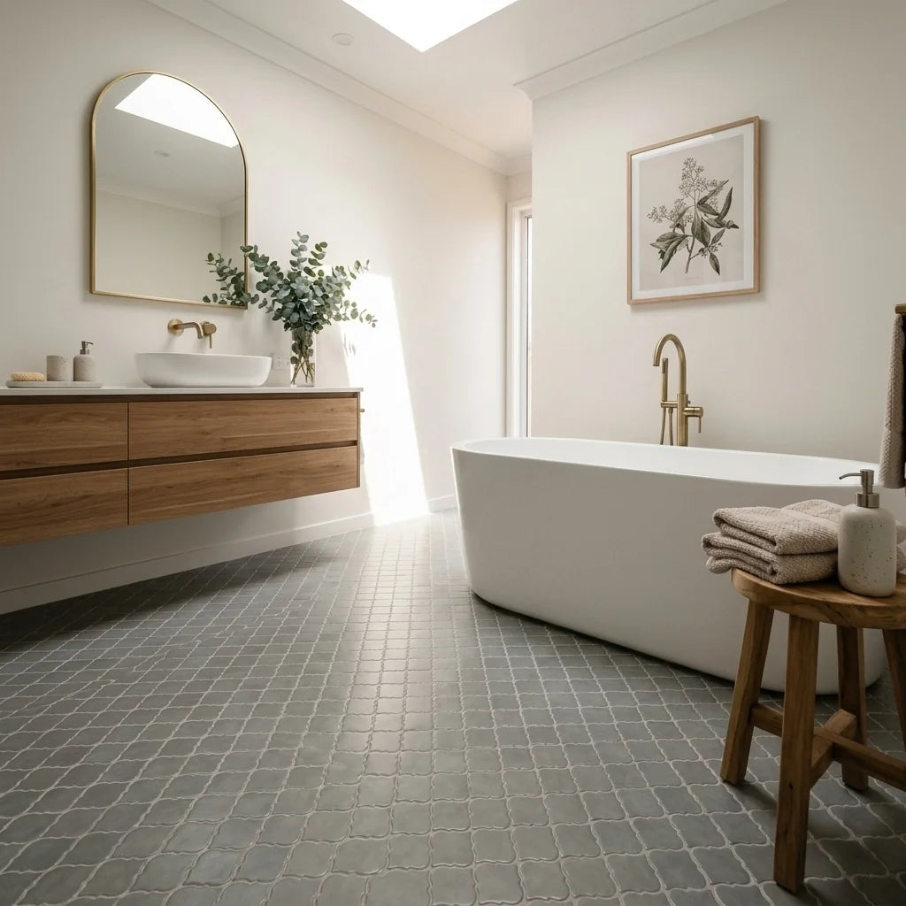 Morroccan bubble zinc — main bathroom