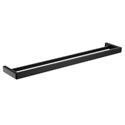 IVANO Series Square Black Double Towel Rail 800mm