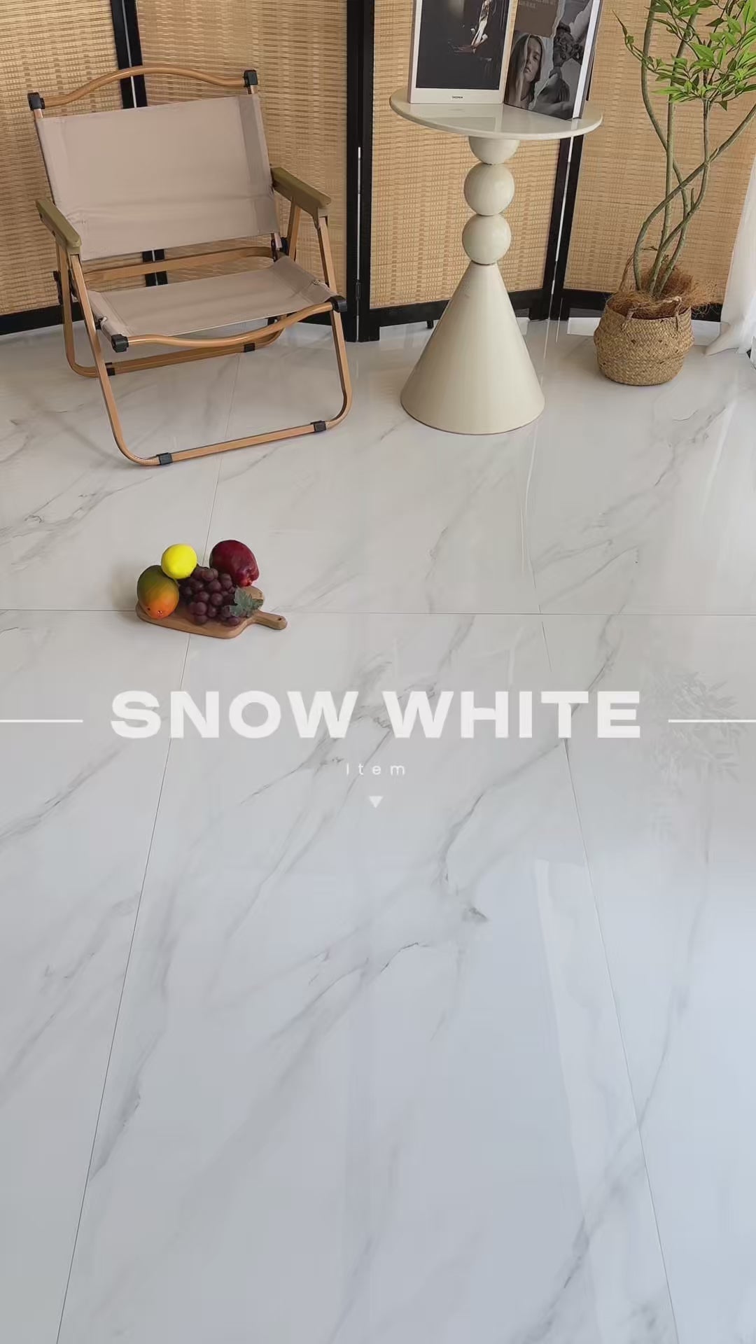 Load video: BH372 Snow White Grey 600x1200 Polish