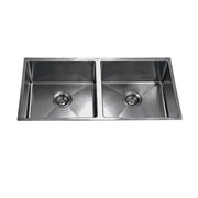 304 Stainless Steel Black Hand-made Double Bowl Kitchen Sink(Round Edges) 770*450*215mm