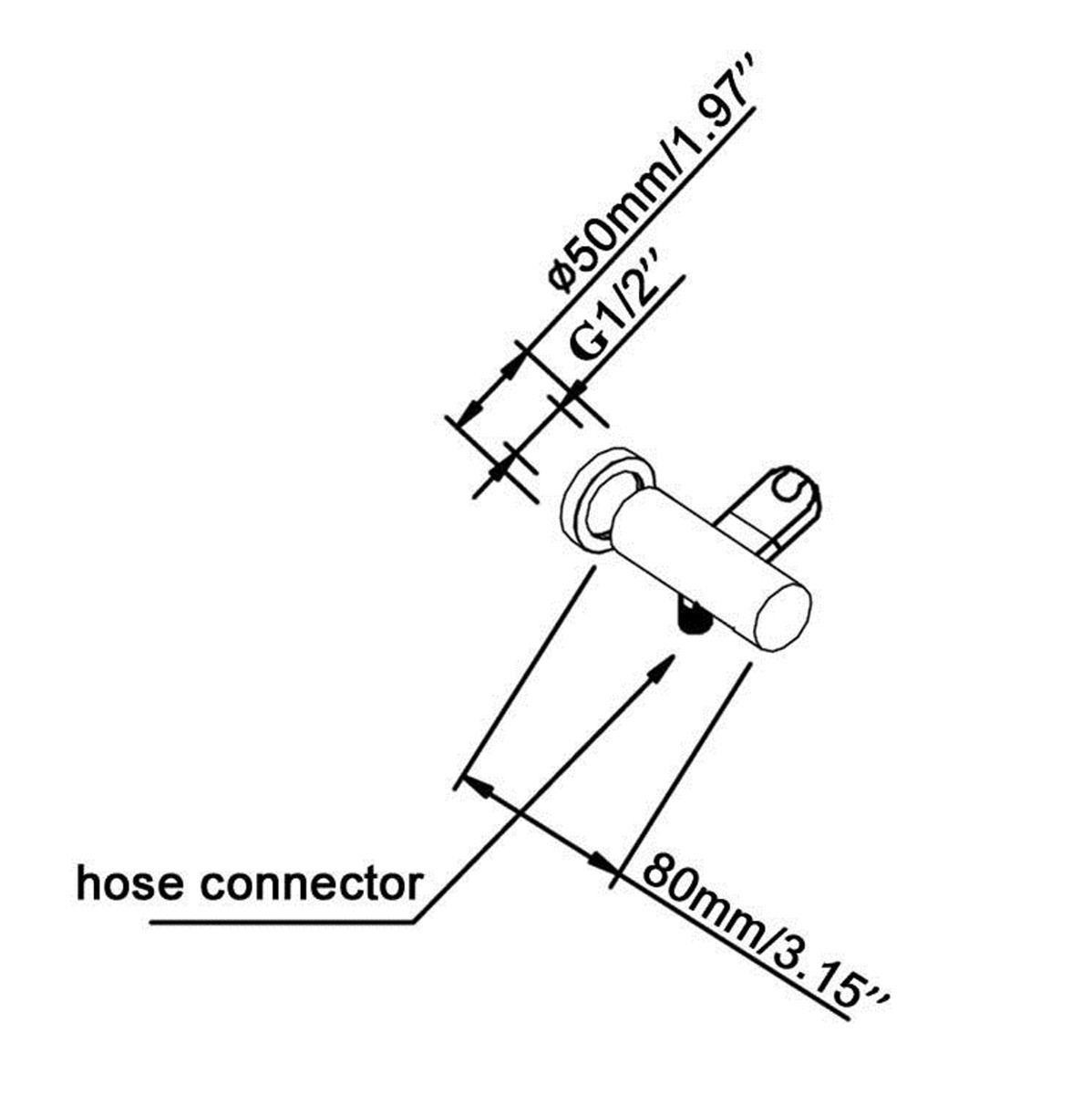 Norico Pentro Chrome Round Shower Holder Wall Connector & Hose