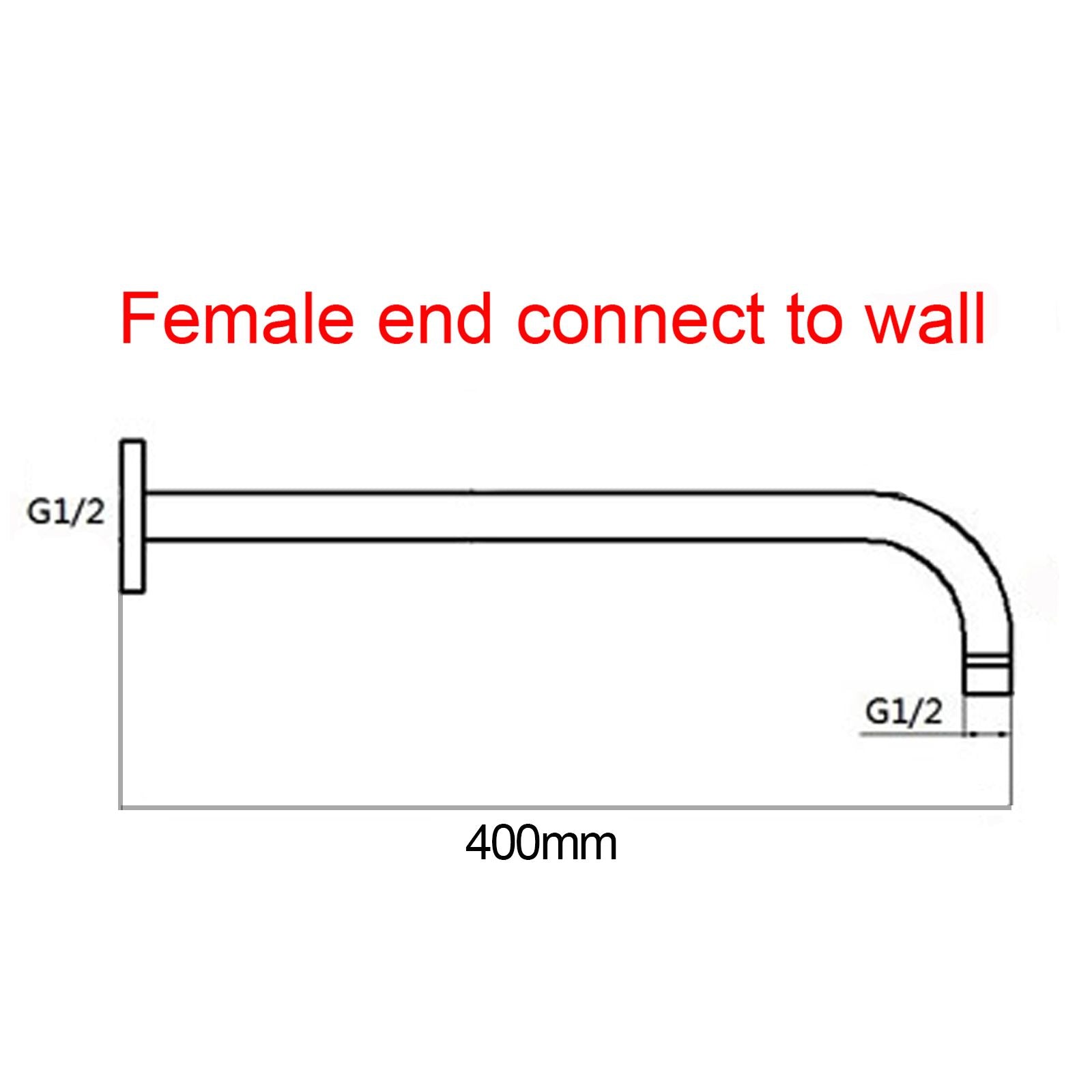 400mm Brushed Copper Wall Shower Arm