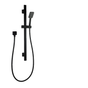3 Functions Square Black Hand held Shower Set With Rail