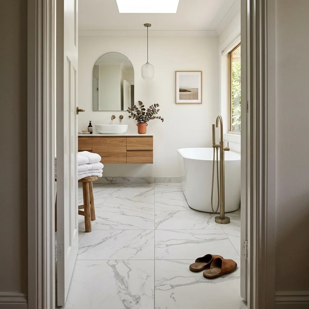 Statuario Matt — main bathroom
