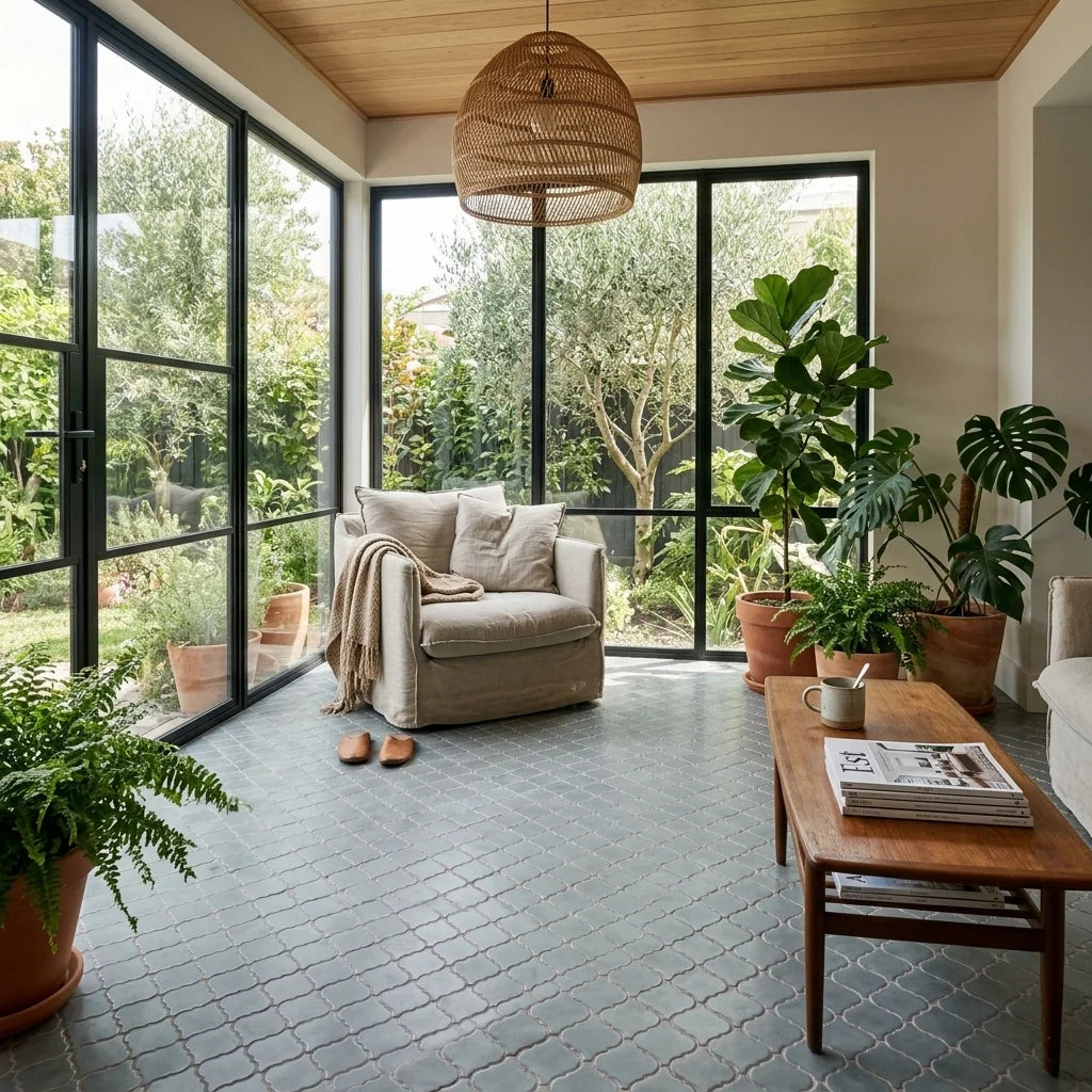 Morroccan bubble zinc — garden room / sunroom