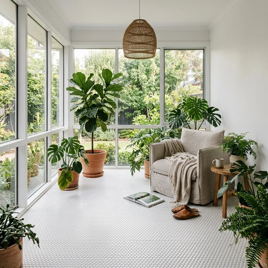 BT641 WHITE PENNY SATIN — garden room / sunroom