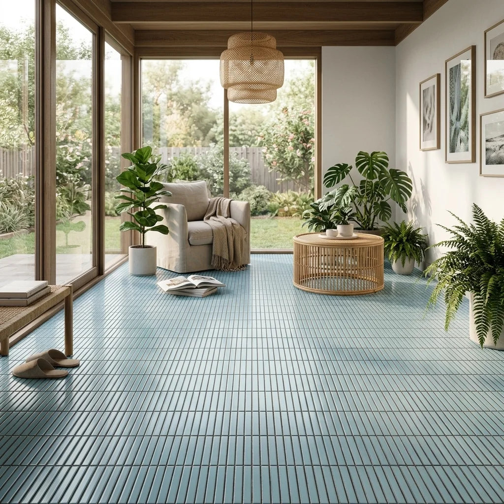 BT1158 KITKAT BLUE 300X305 POLISHED — garden room / sunroom
