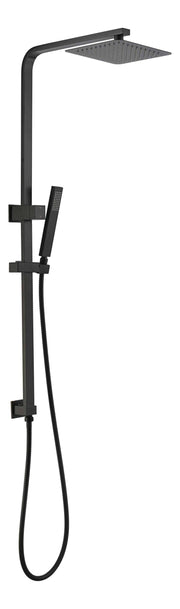 TE324 Square Multifunction Shower Rail with Single Hose Matte Black Finish
