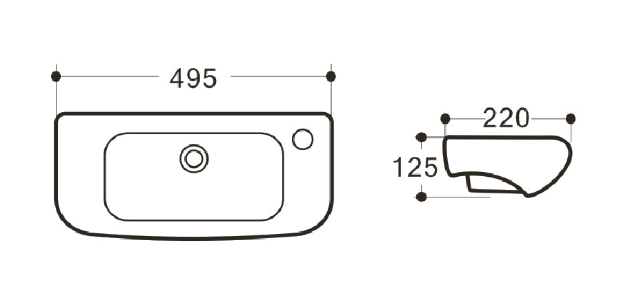 TE470 - Wall Hung Basin