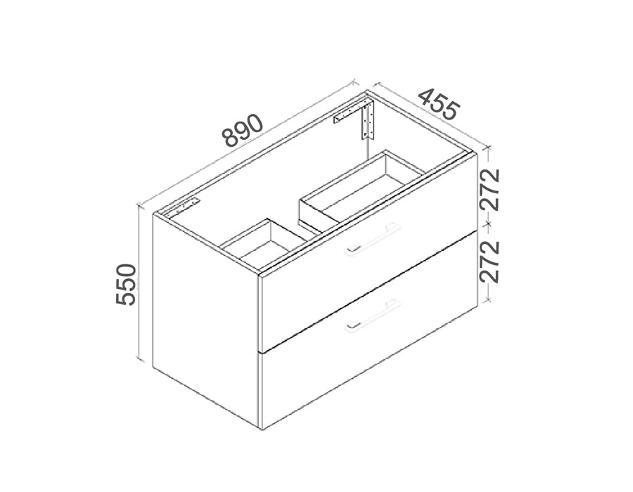 TE478- Wall hung Vanity 900