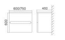TE521 - Wall Hung Vanity 750