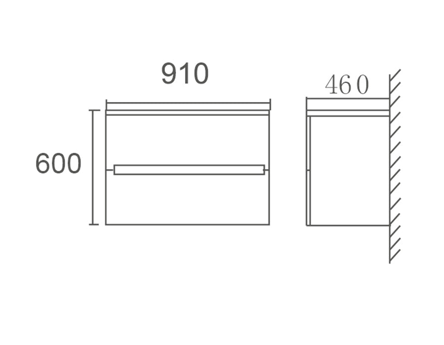 TE523 - Wall Hung Vanity 900