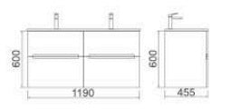 TE525 - Wall Hung Vanity 1200