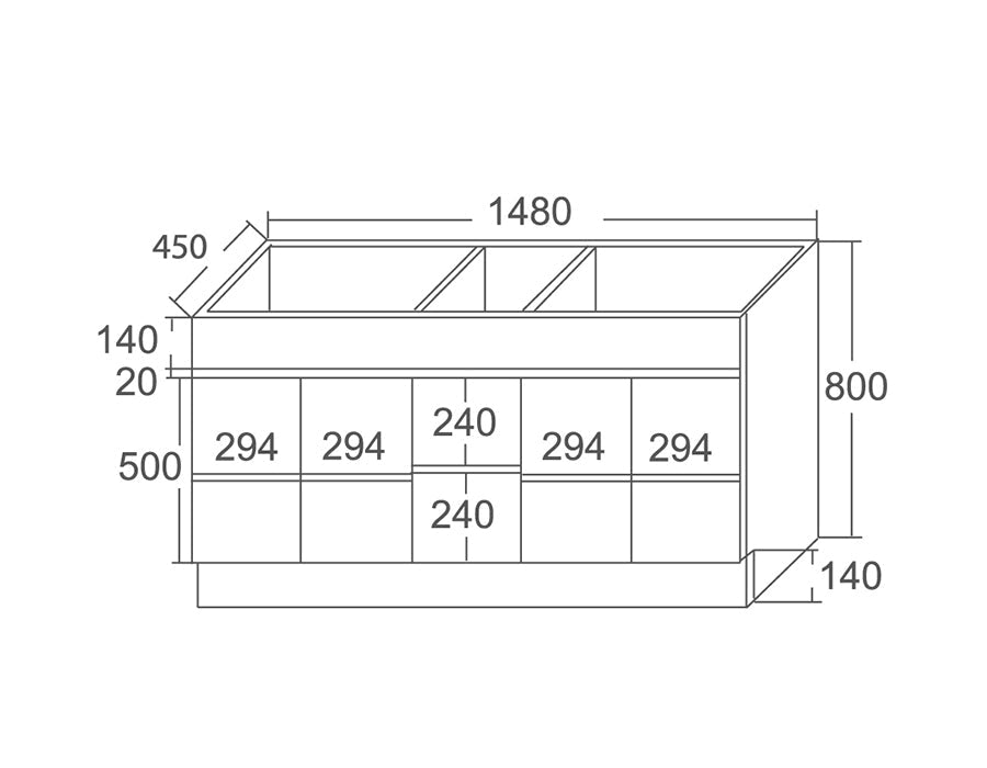 TE537 - Freestanding Vanity 1500