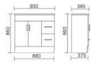 TE539- Freestanding Vanity 900