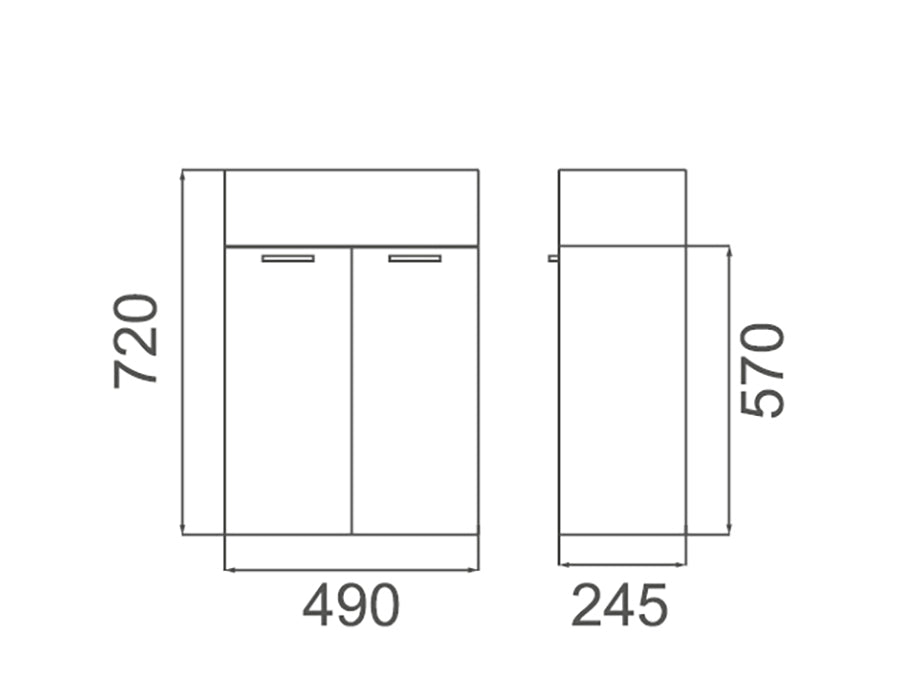 TE549 - 500 Wall Hung Vanity
