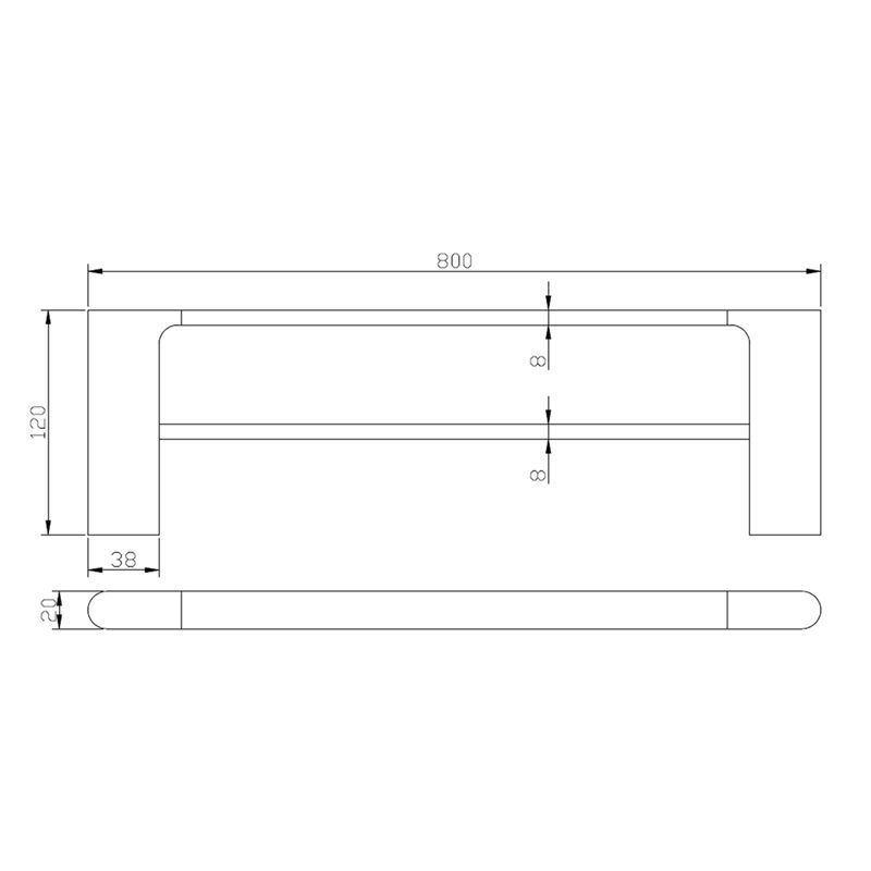 VOG Series Gun Metal Grey Double Towel Rail 800mm