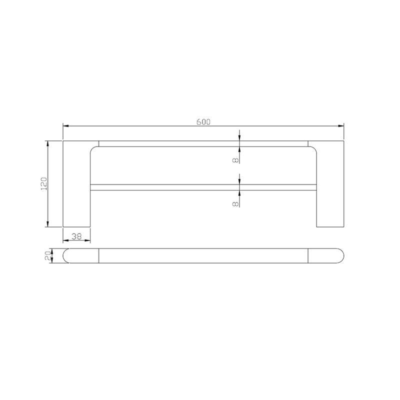 VOG Series Brushed Nickel Double Towel Rail 600mm
