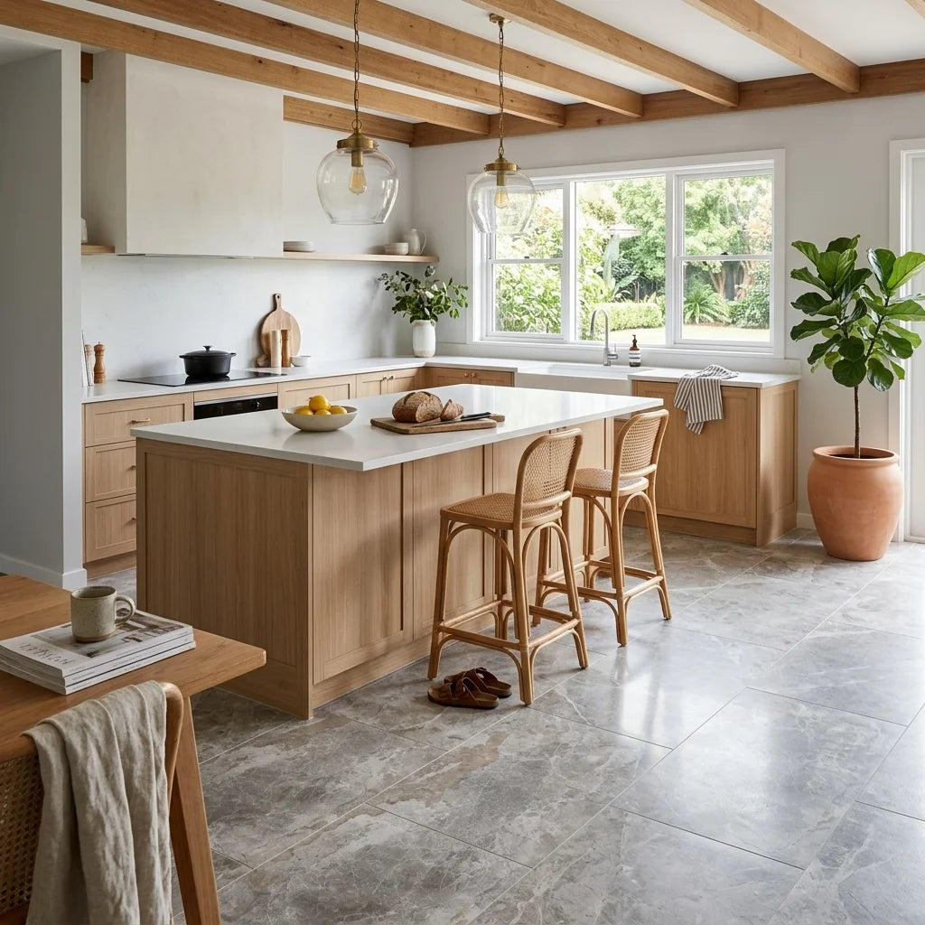 BT3400 TUNDRA GREY 600X1200 LAPPATTO — open-plan kitchen