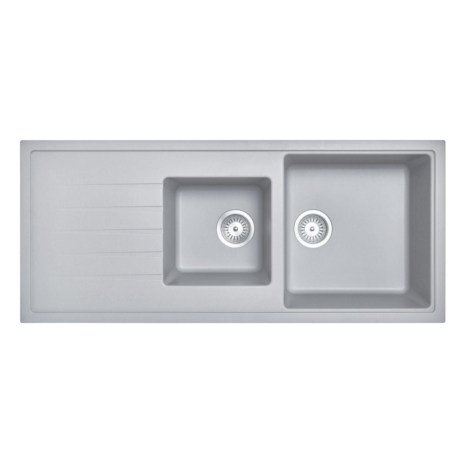 1160 x 500 x 205mm Carysil Vivaldi D200V 1 and A Half Bowl With Drainer Board Granite Kitchen Sink Top/Flush/Under Mount