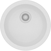 White Granite Quartz Stone Kitchen/Laundry Sink Round Single Bowl Top/Under Mount 460mm